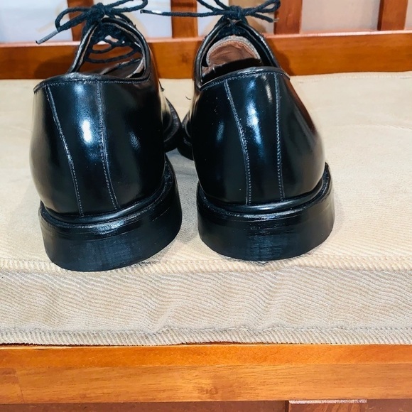 Diamanté Black Leather Derby Shoes. - Picture 5 of 15